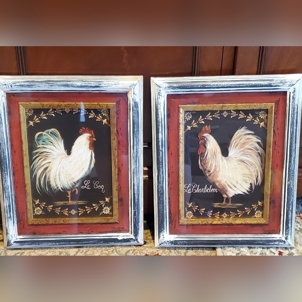 Rooster Decor pair of frames